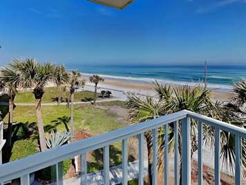 Relax on your private balcony overlooking swaying palms and endless ocean views. A perfect spot to enjoy the sea breeze and soak in the beauty of your beach getaway.