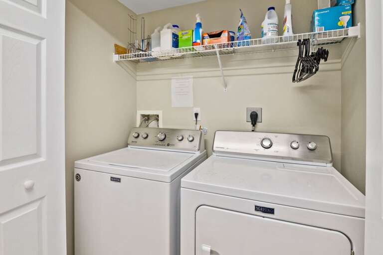 Keep your beach stay stress-free with a private washer and dryer, plus convenient storage for essentials. Easily refresh towels and beachwear after sunny days by the ocean.
