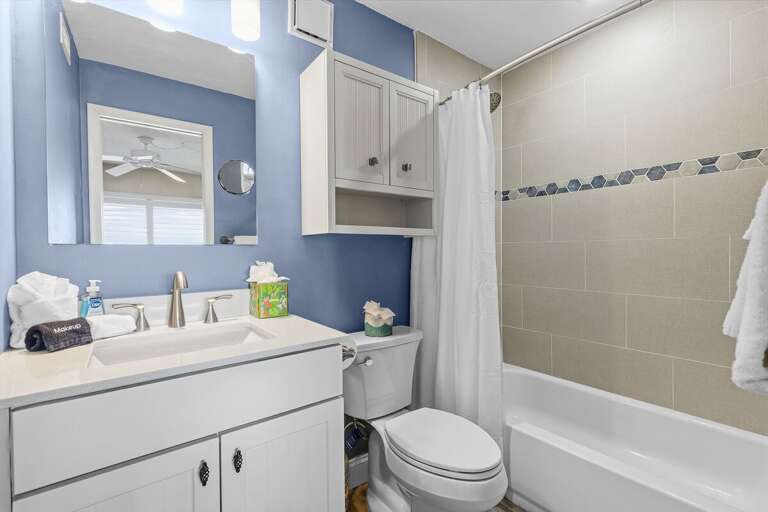 Refresh and unwind in this updated coastal bathroom featuring modern finishes, bright décor, and a clean, relaxing design. Perfect for a comfortable beach stay after a fun day by the ocean.