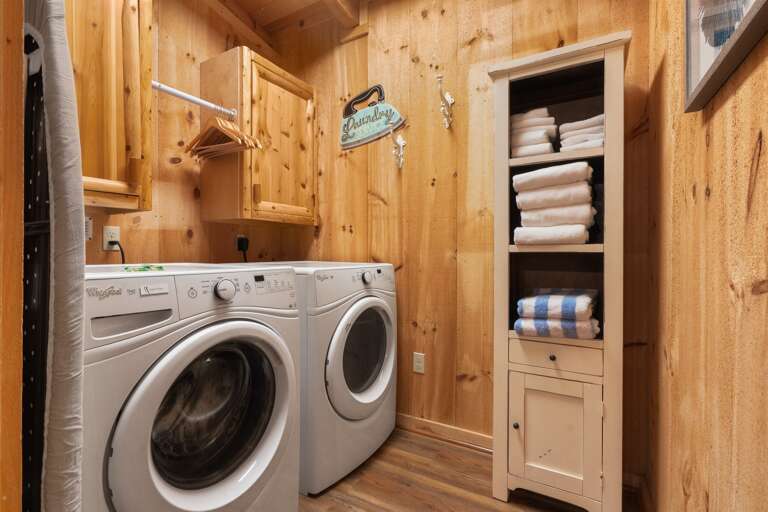 Full-size washer and dryer for guest convenience — pack light and refresh during your Smoky Mountain stay.
