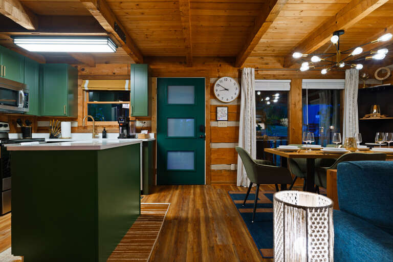 Whip up mountain memories in this fully equipped, modern kitchen — open to the dining and living space at Dancing Embers for easy togetherness.