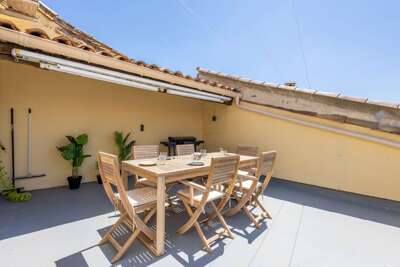 House with beautiful rooftop terrace between sea, canal and village