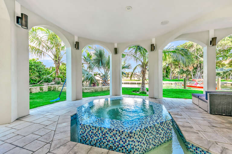 Private saltwater pool with spa