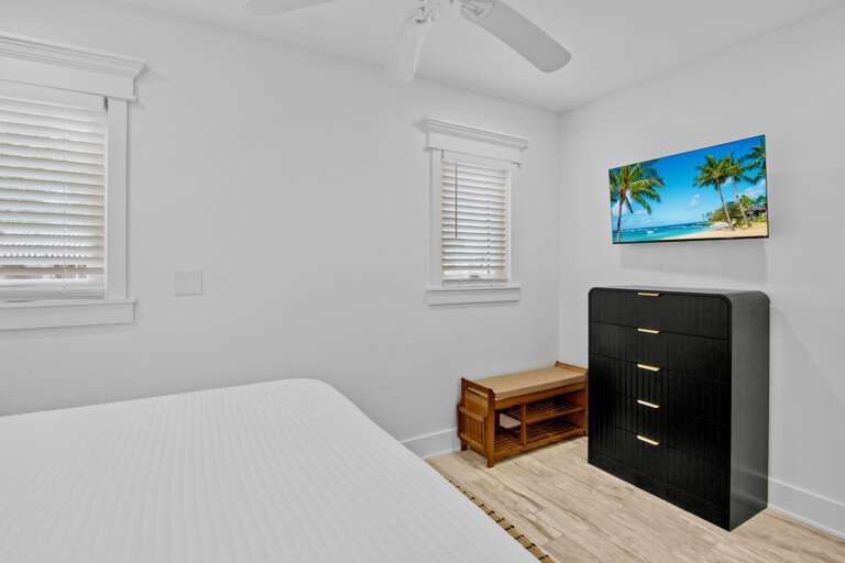 Primary Bedroom, Queen bed and TV