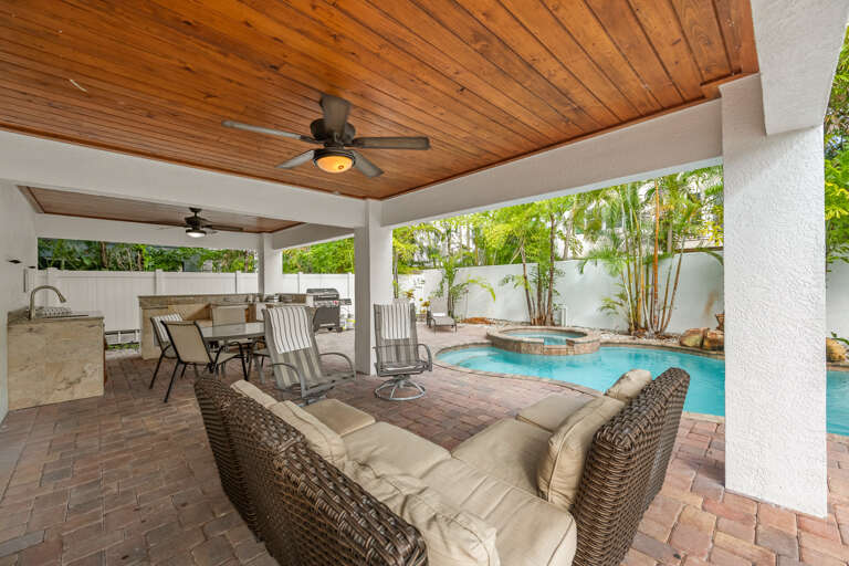 Outdoor Living Area with Fans