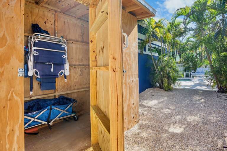 Exclusive Beach Amenities- beach chairs and wagon