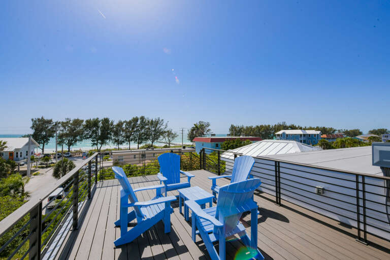 Rooftop deck with cozy chairs