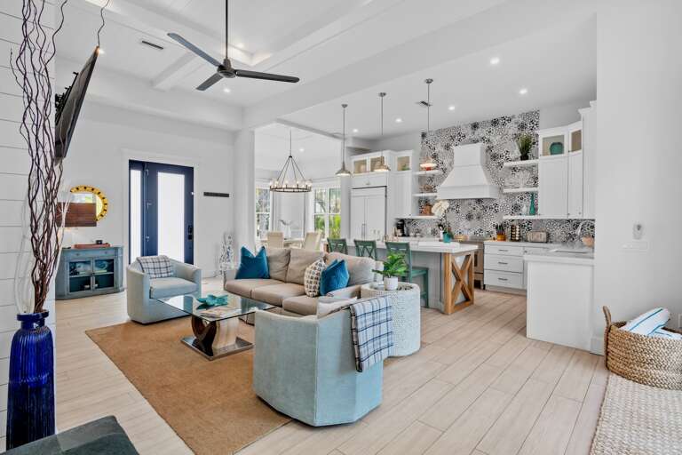 Bright, airy open concept living space, creating the perfect space to unwind and connect