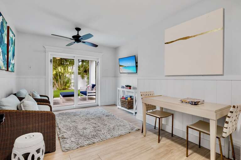 Additional living space with seating and patio access