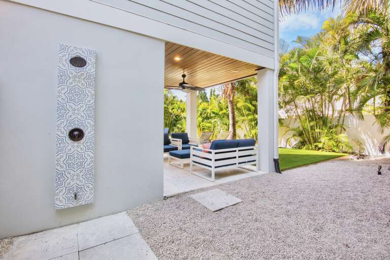 Outdoor shower and private patio