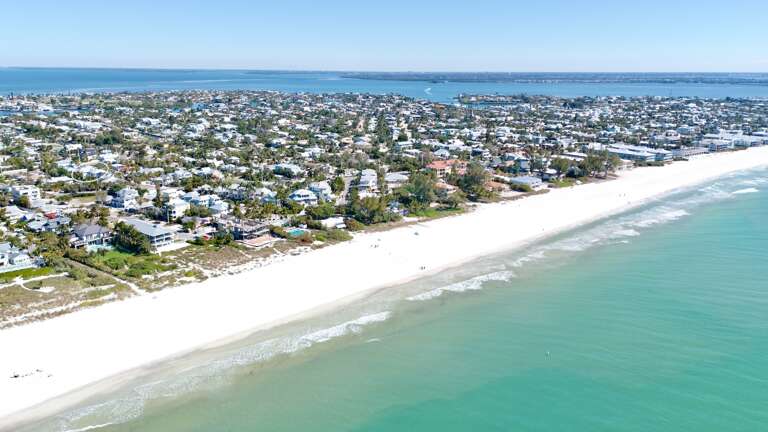 Aerial view of pristine beach