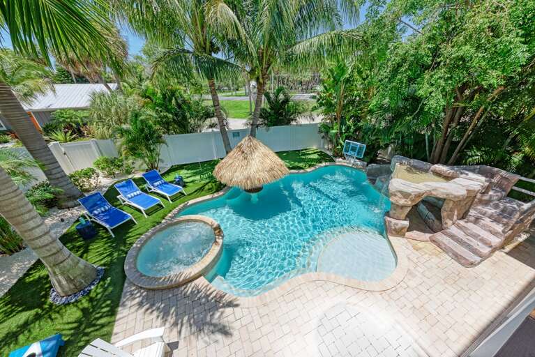 Private Pool w/Spa, Water Slide, and Tiki Table