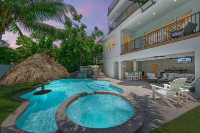Private Pool w/Spa, Water Slide, and Tiki Table