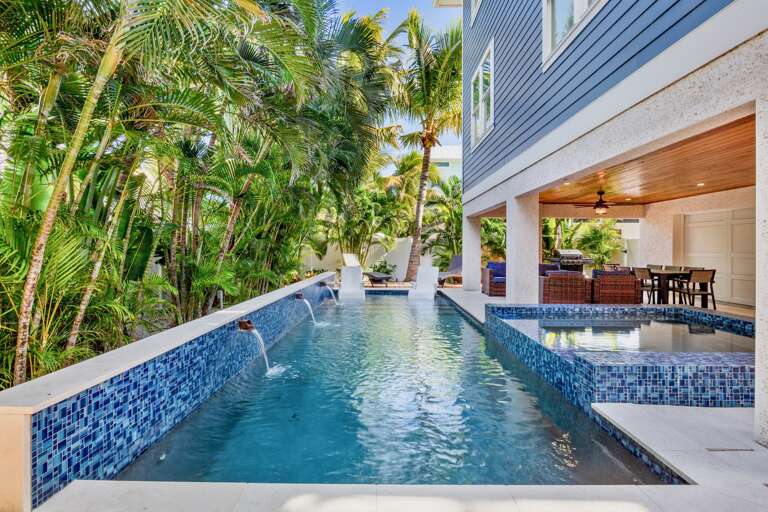 Private heated pool with in-ground spa
