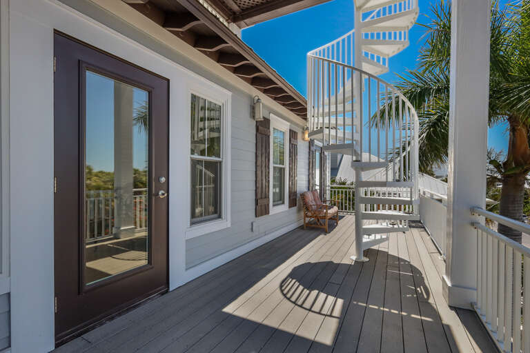 Balcony, Stairs to Rooftop Deck
