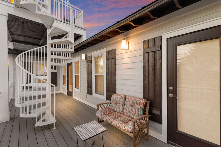 Balcony, Stairs to Rooftop Deck