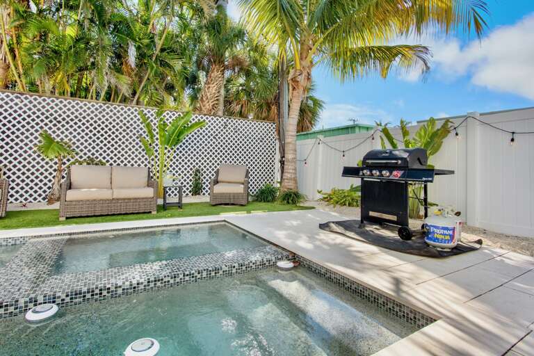 Private pool with in-ground spa and BBQ grill