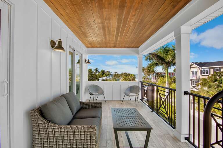 Private balcony with comfortable seating
