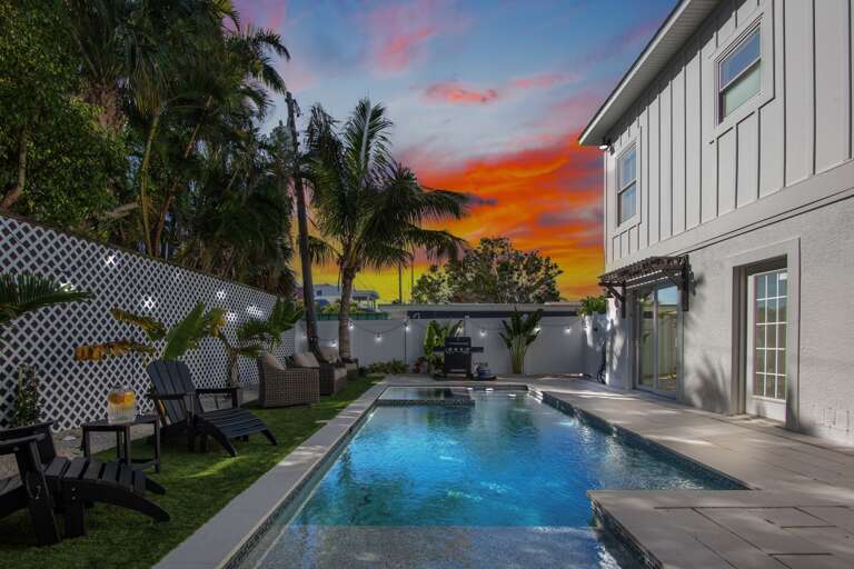 Private pool with in-ground spa