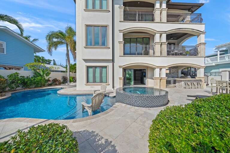 Three-story beachside villa with private pool and hot tub