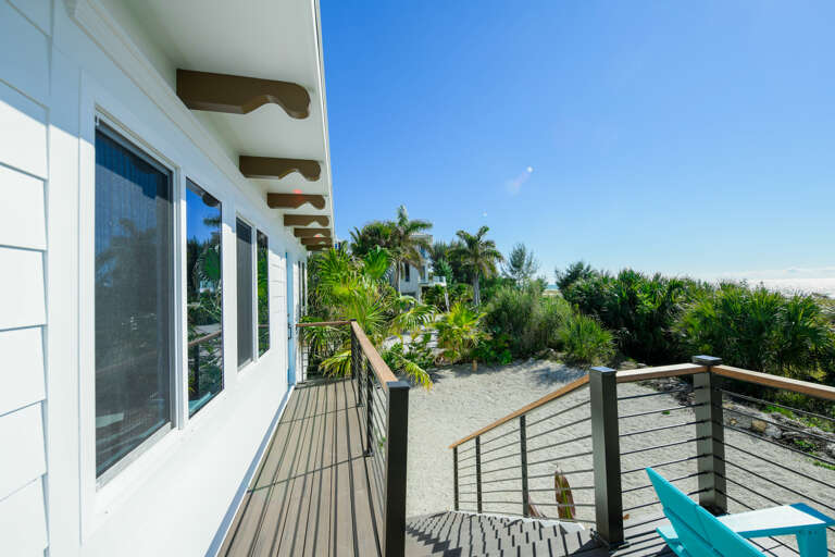 Wooden Deck Facing the Beach