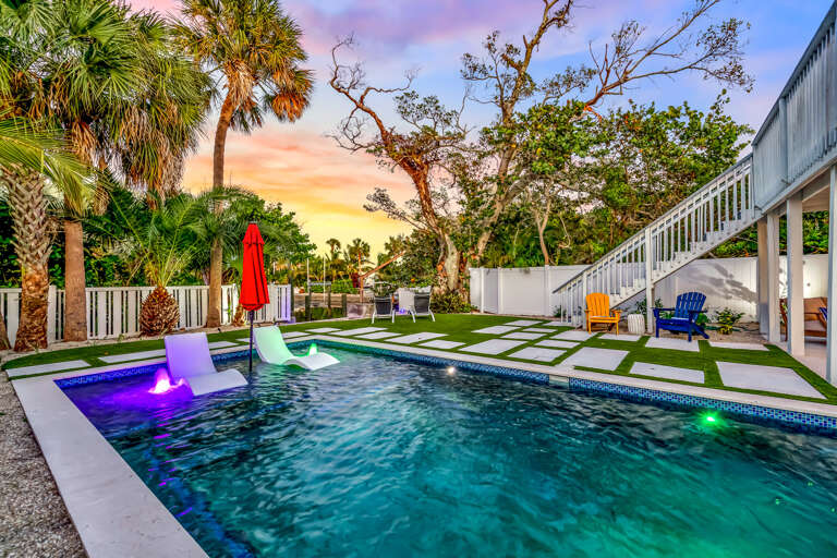 Pool Area at Sunset