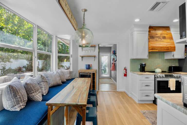 Open-concept kitchen and dining area