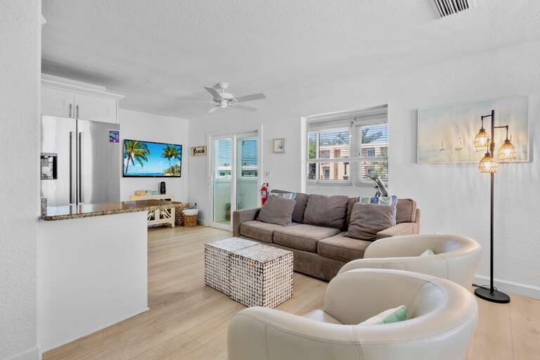Bright living space with smart TV