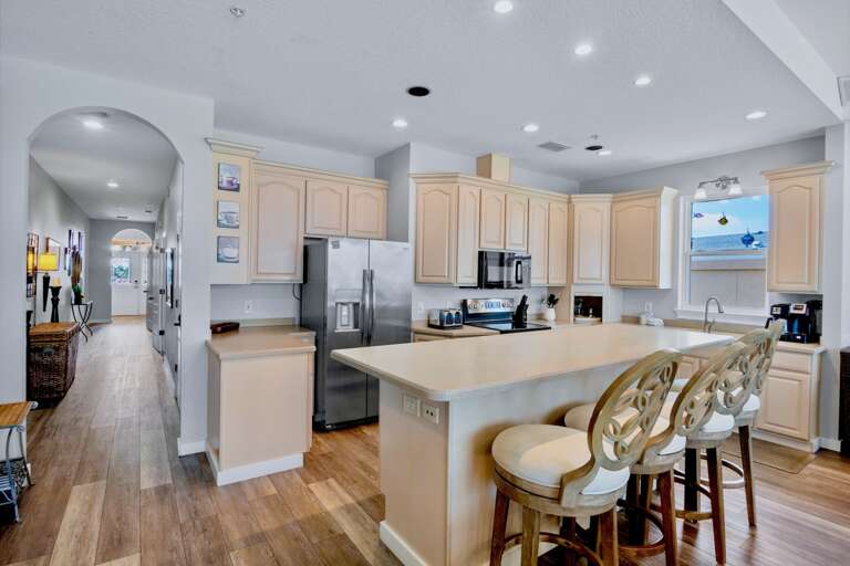 Bright kitchen with cooking essentials
