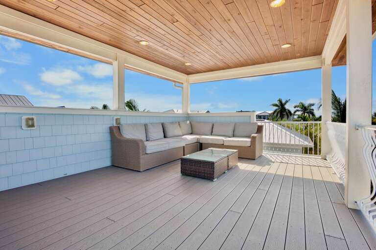 Deck furnished for comfort