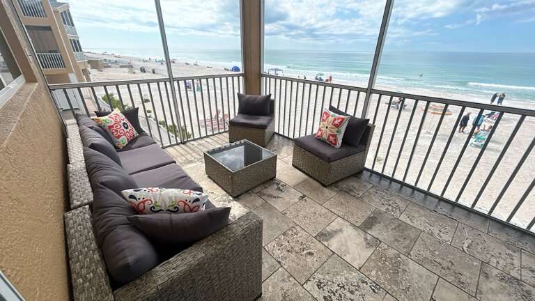 Private balcony with ocean views