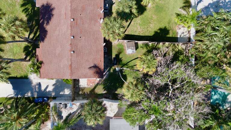 Aerial view of the house