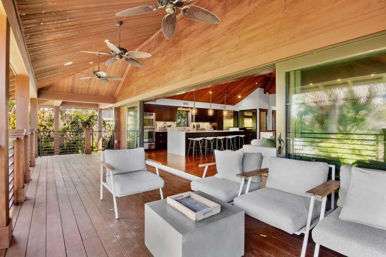 Private covered balcony with living space