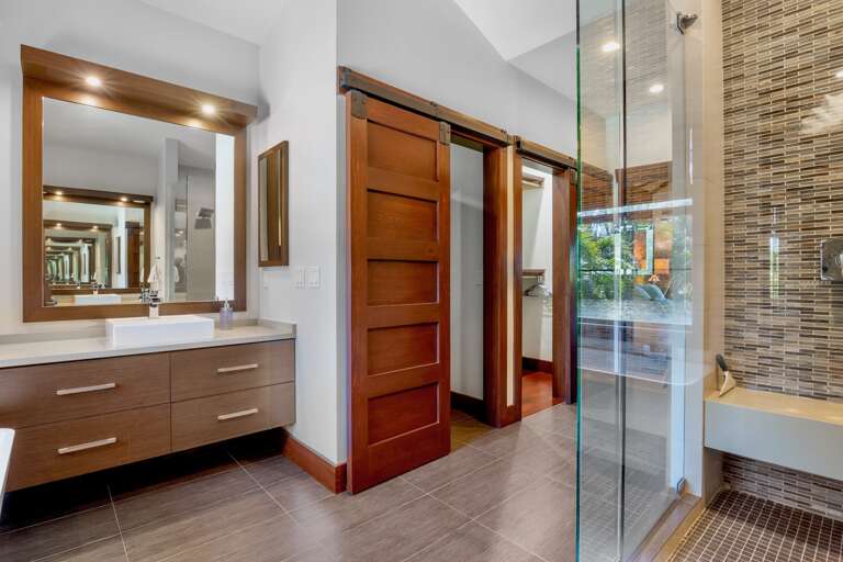 Primary bathroom with walk-in shower