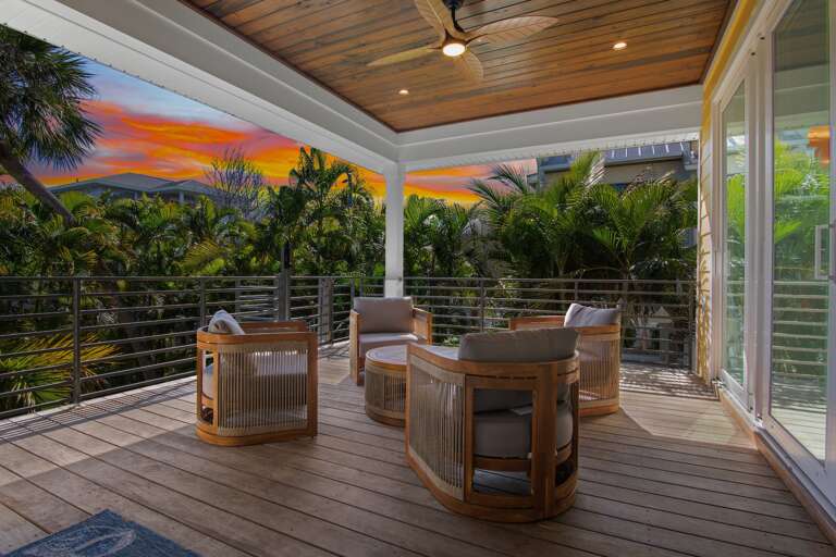 Private deck with classic chairs
