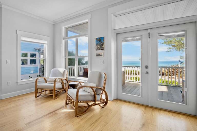Bright seating area with stunning ocean views