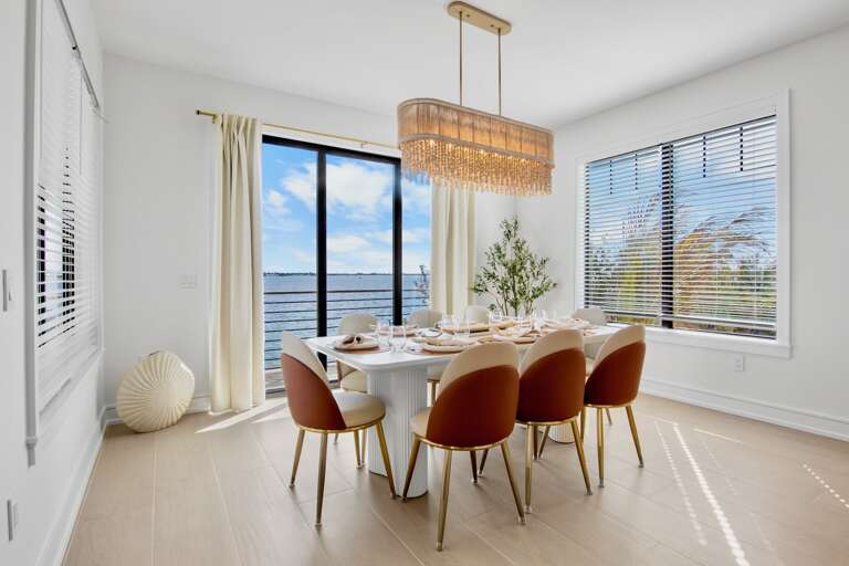 Elegant dining area with panoramic views