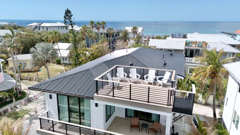 Rooftop deck with water views