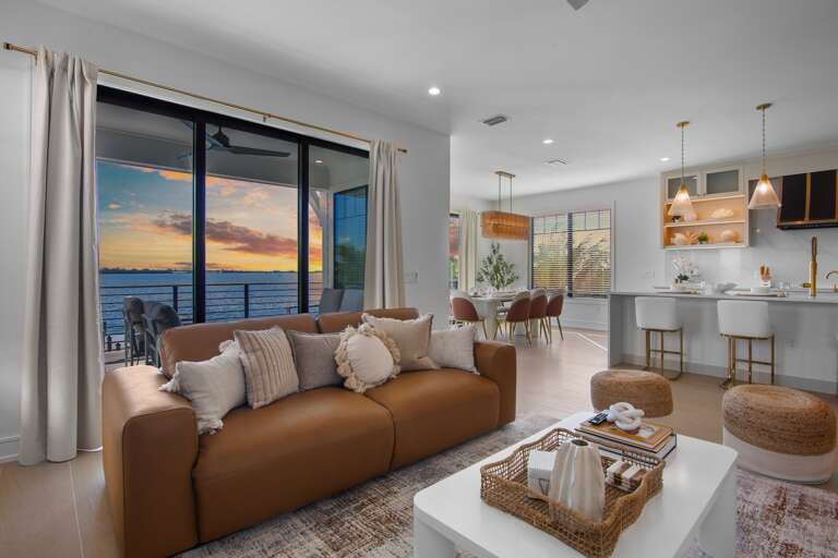 Living area with plush seating and TV