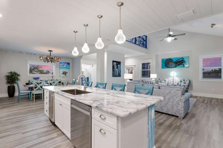 Open Kitchen, Living and Dining Area