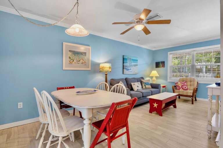 Dining table seating six guests