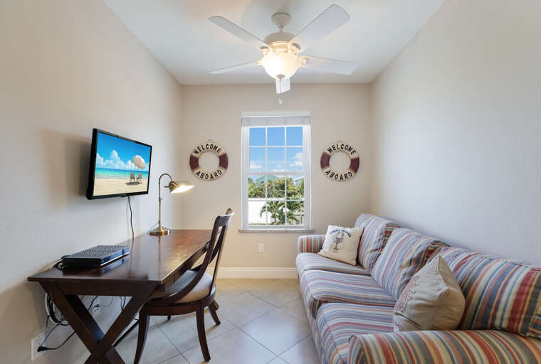 Sitting Area with Desk and Sleeper Sofa