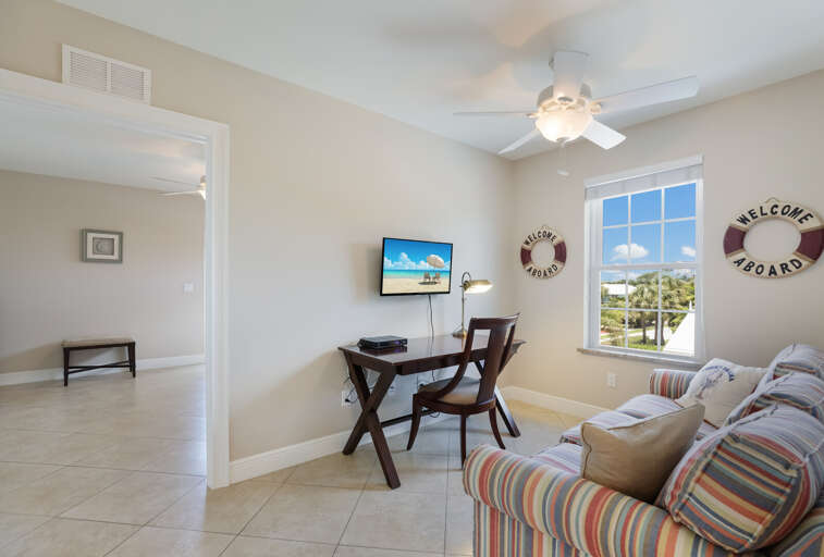 Sitting Area with Desk and Sleeper Sofa