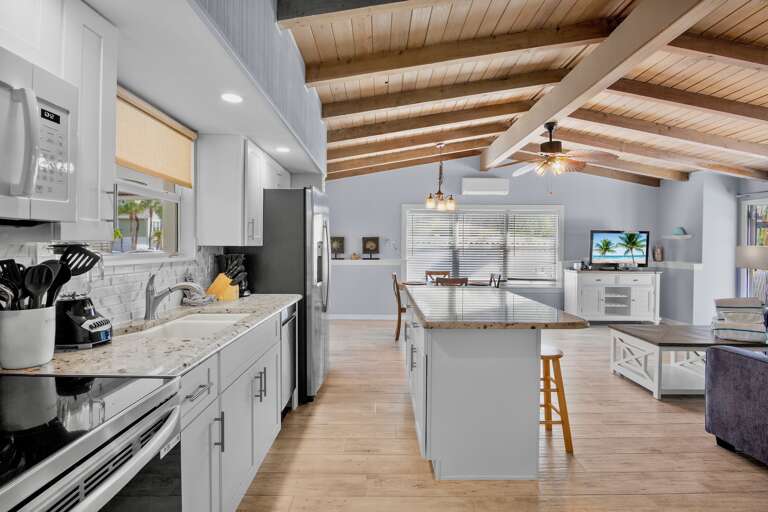 Bright kitchen with cooking essentials