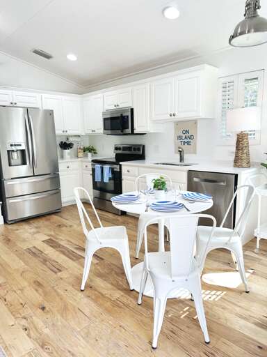 Kitchen with fridge