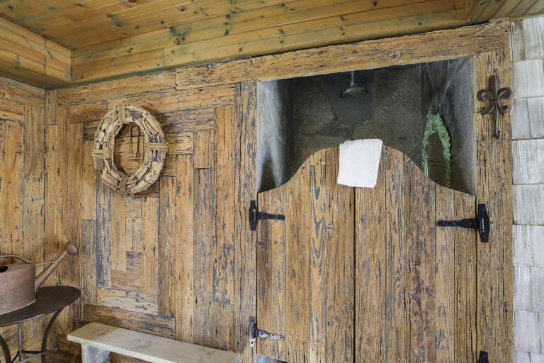 Outside Shower with Saloon Doors