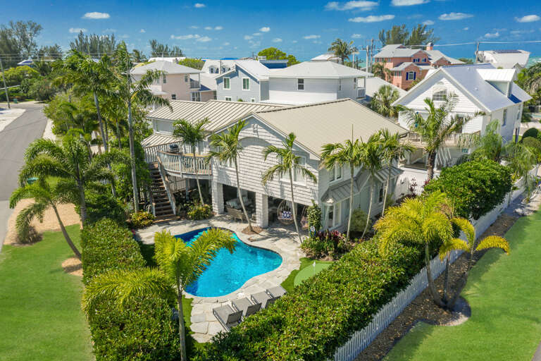 High view of the pool