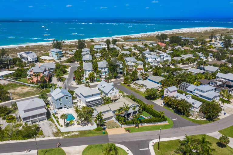 High view of location near the beach