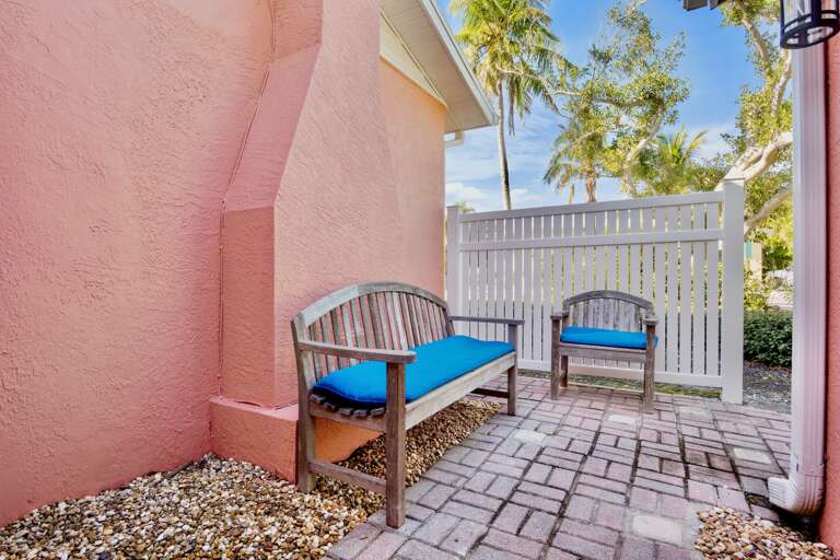 Your private patio offers peaceful seating