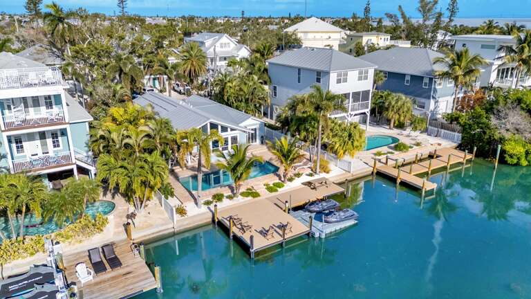 Waterfront home with private pool and boat dock
